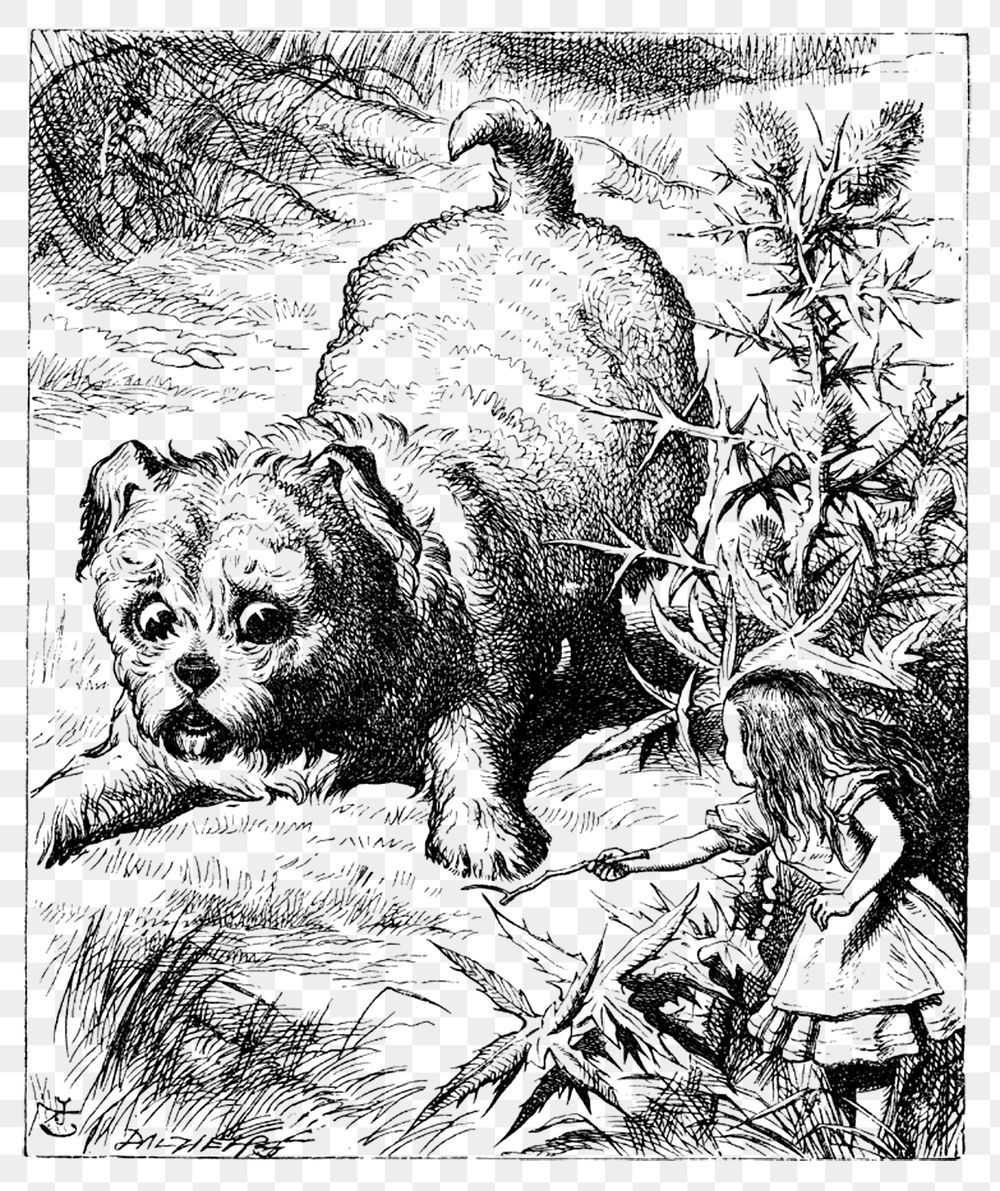 Png Alice's Adventures in Wonderland (1865) by John Tenniel collage element, transparent background