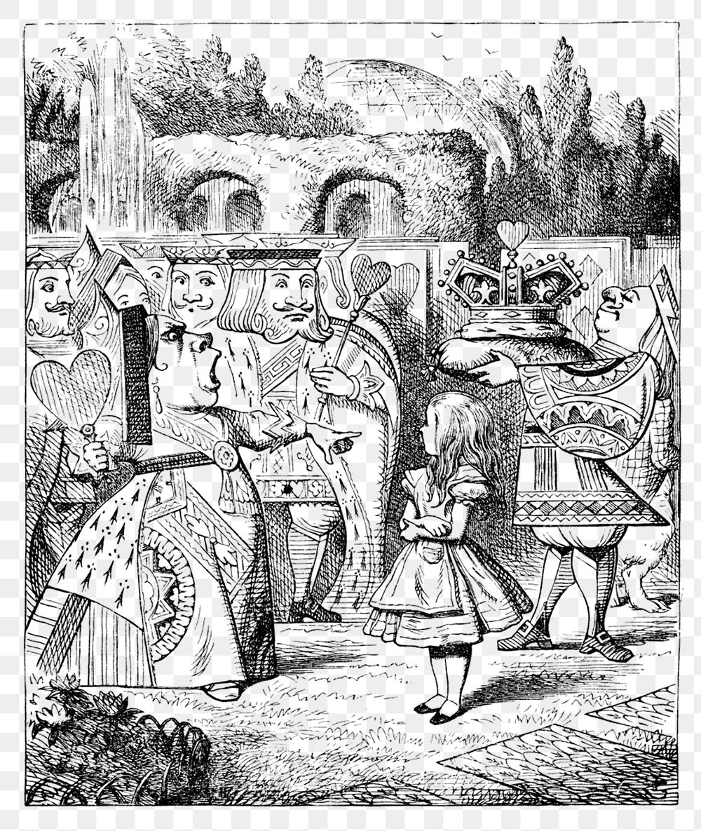 Png Alice's Adventures in Wonderland (1865) by John Tenniel collage element, transparent background