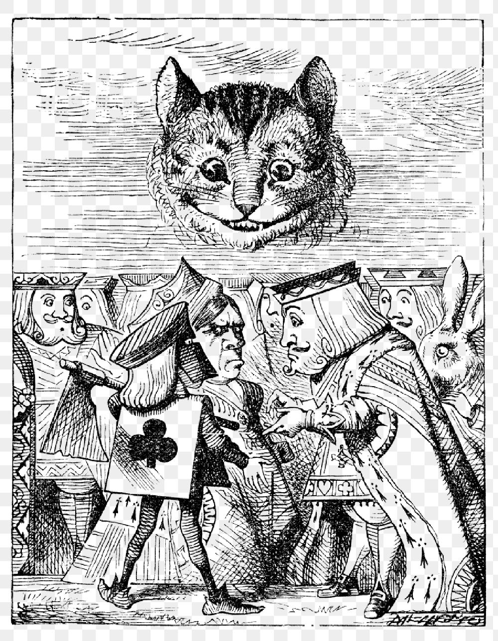 Png Alice's Adventures in Wonderland (1865) by John Tenniel collage element, transparent background