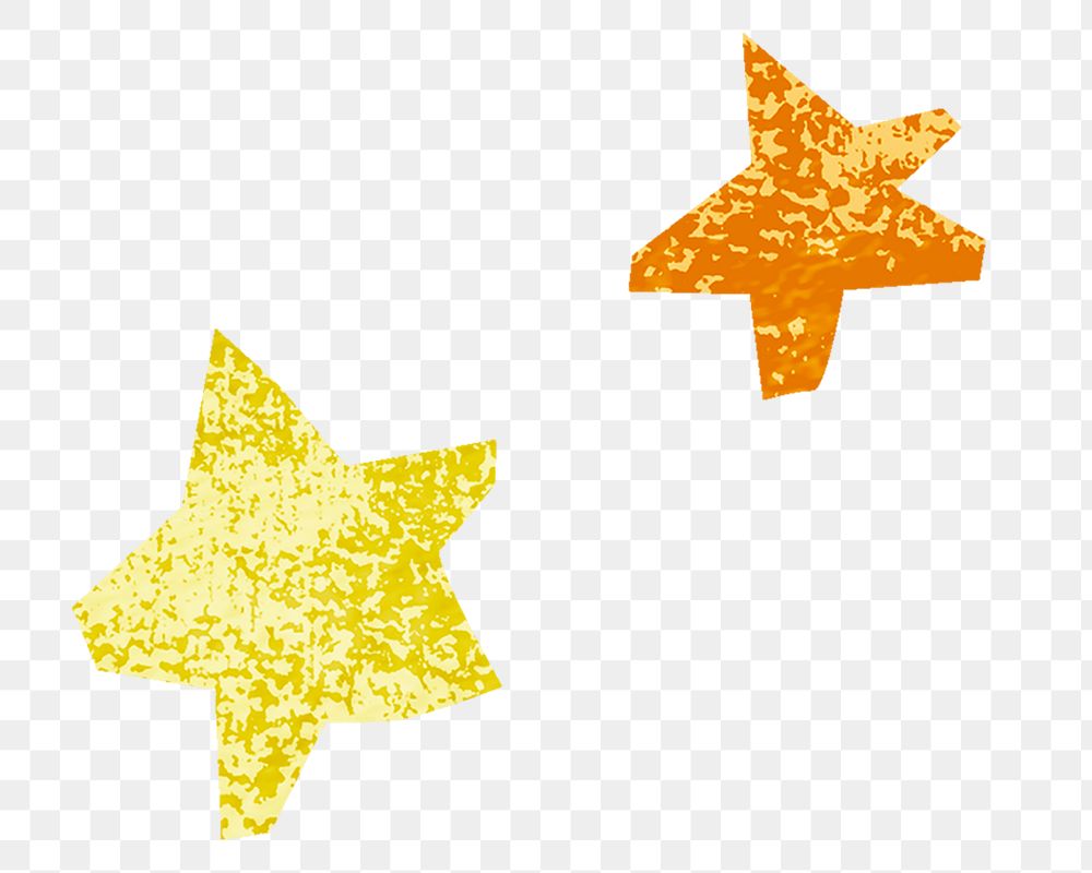 PNG Sparkly stars shape, paper craft element, transparent background