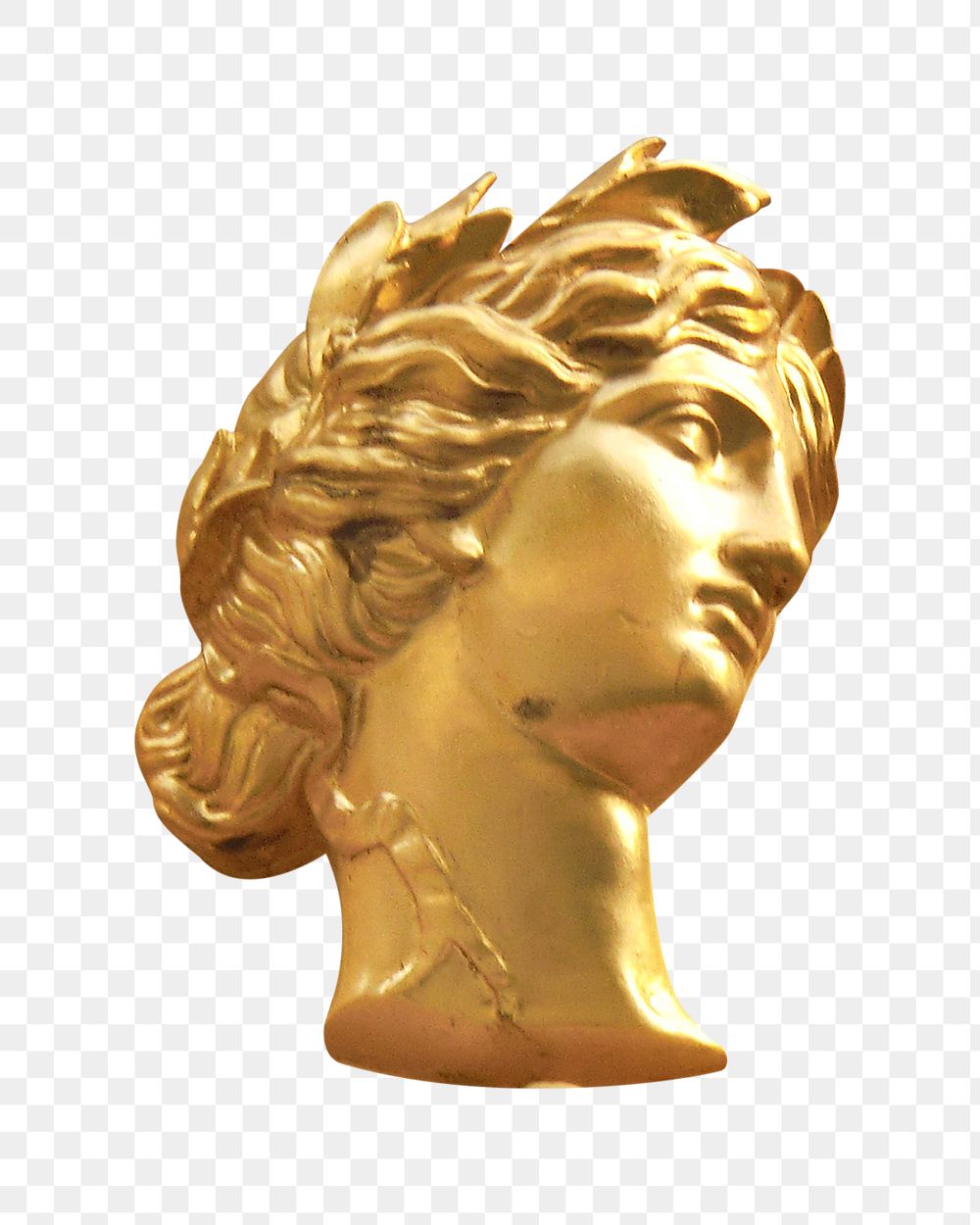 Gilded woman sculpture png sticker, transparent background