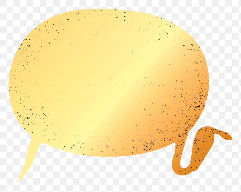 Gold speech bubble png sticker, transparent background