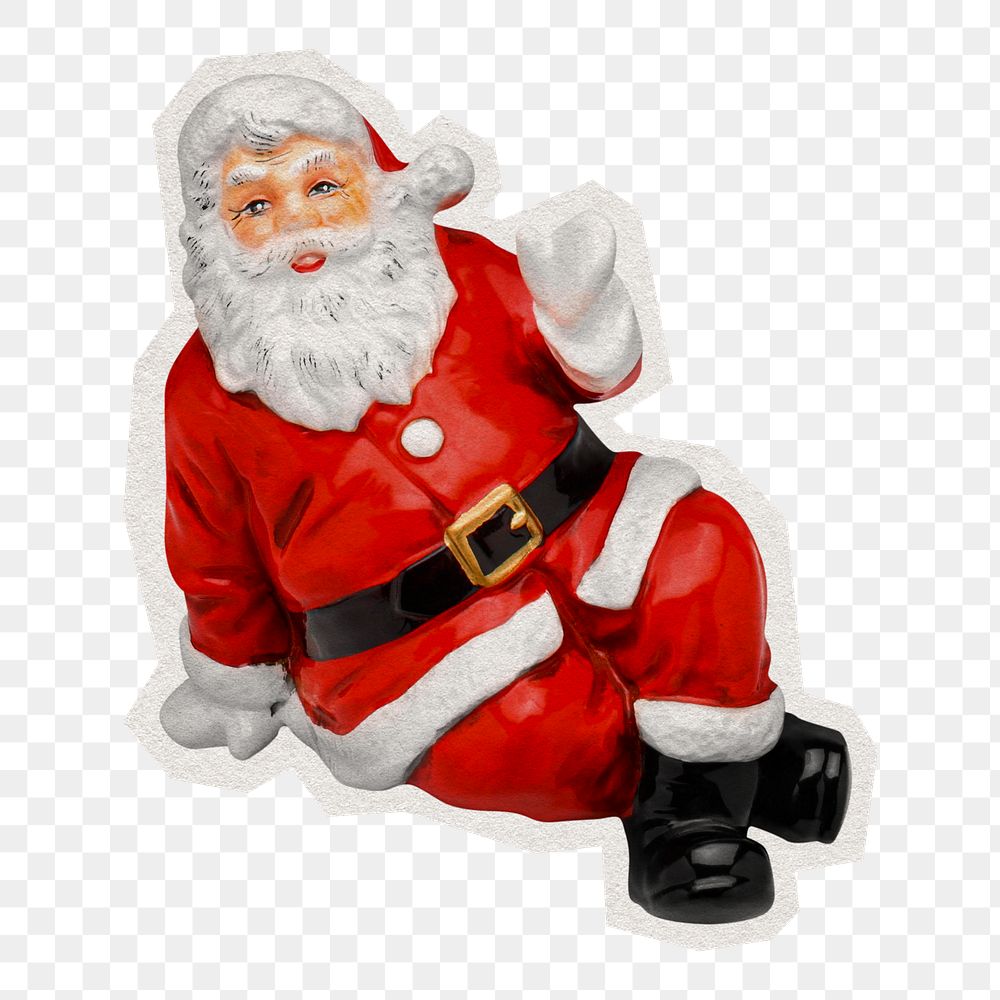 Santa Claus png sticker, transparent background, remixed by rawpixel.