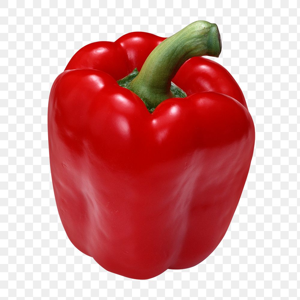 Red sweet pepper png sticker, transparent background