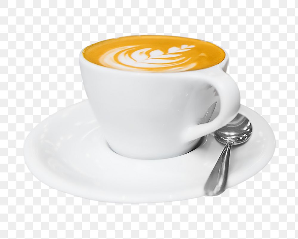 Hot latte coffee png, transparent background