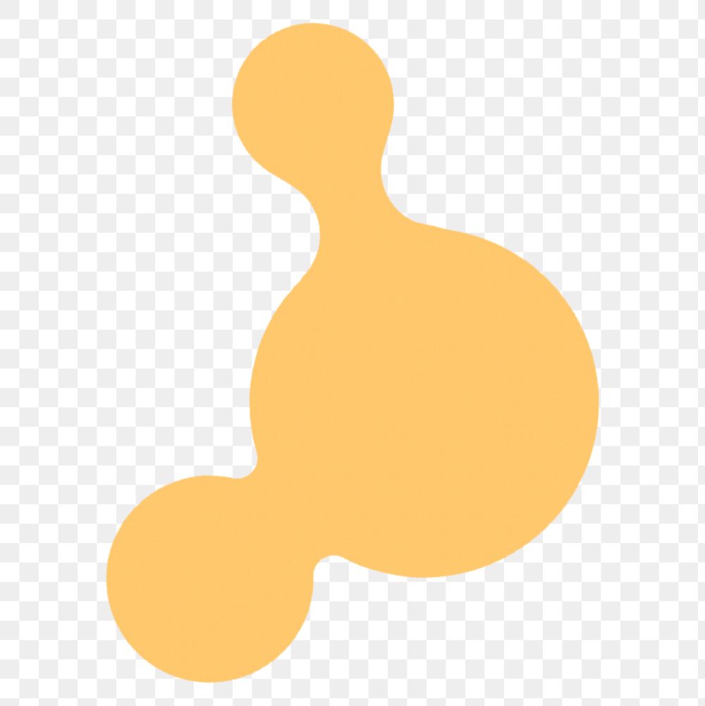Yellow abstract blob png sticker shape, transparent background