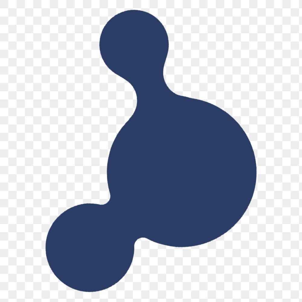Blue abstract blob png sticker shape , transparent background