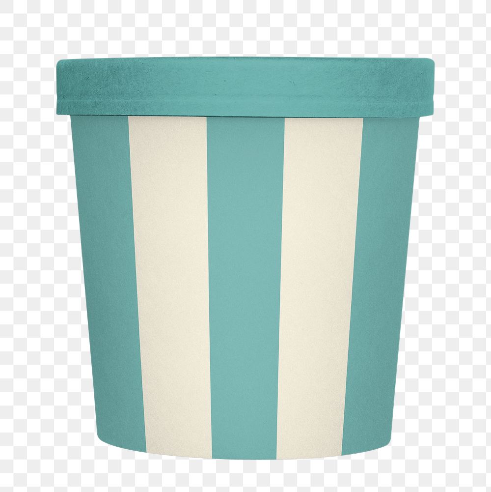 Striped ice-cream container png sticker, transparent background