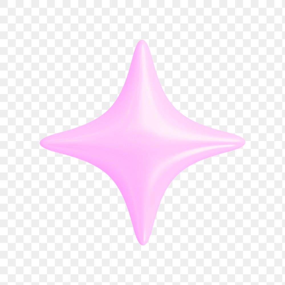 3D pink png glitter shape, transparent background