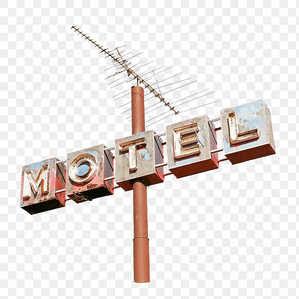Motel sign png, transparent background