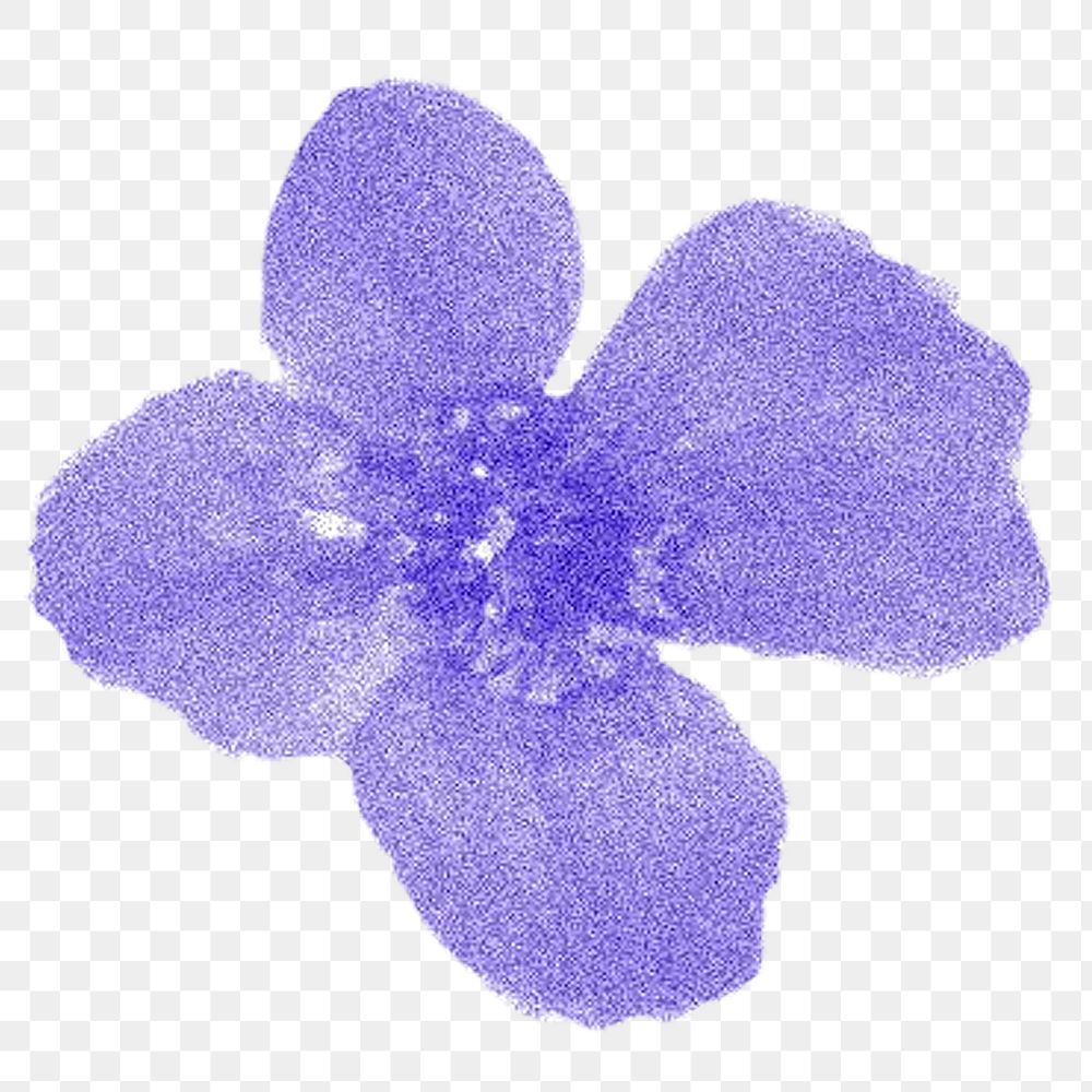 Purple flower png element, transparent background