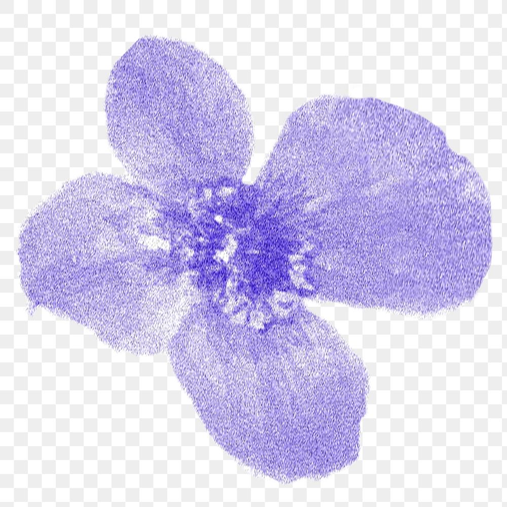 Purple flower png element, transparent background