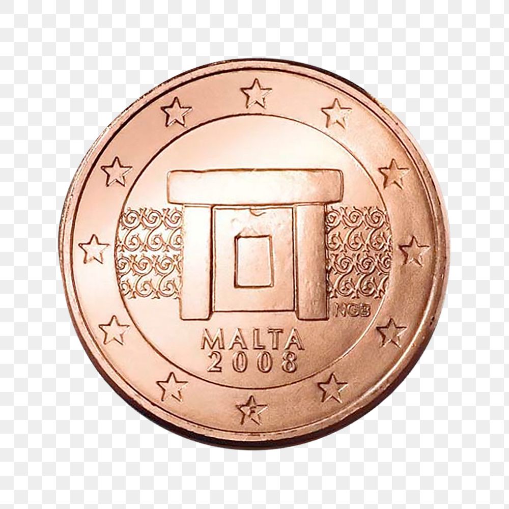 PNG Malta coin money, collage element, transparent background