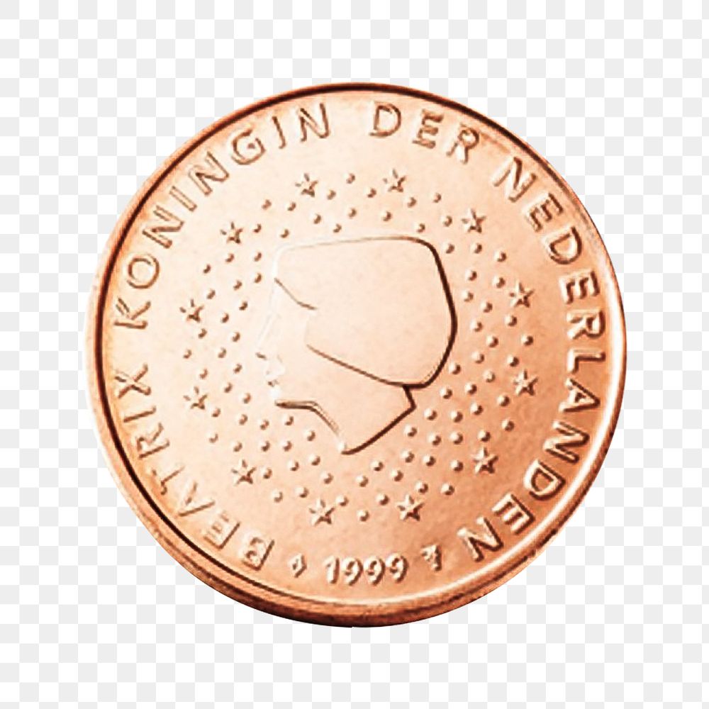 PNG Dutch coin money, collage element, transparent background