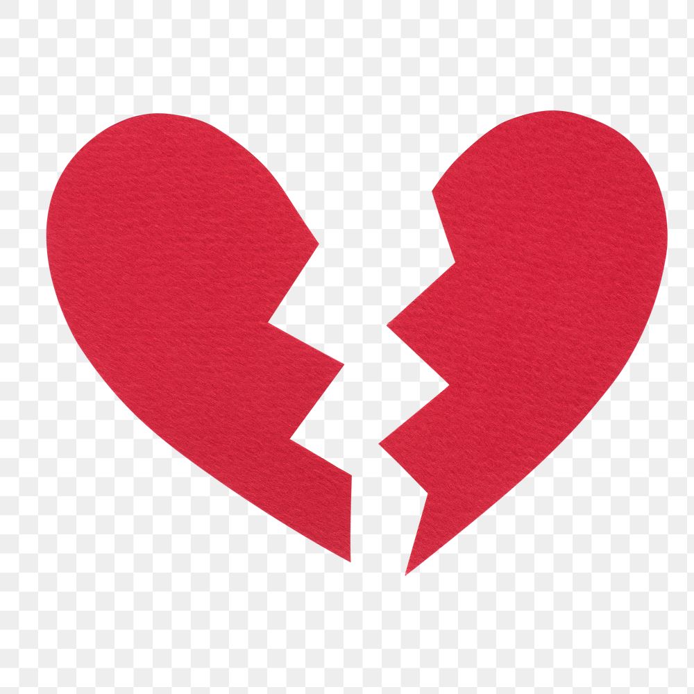 PNG broken heart icon sticker transparent background