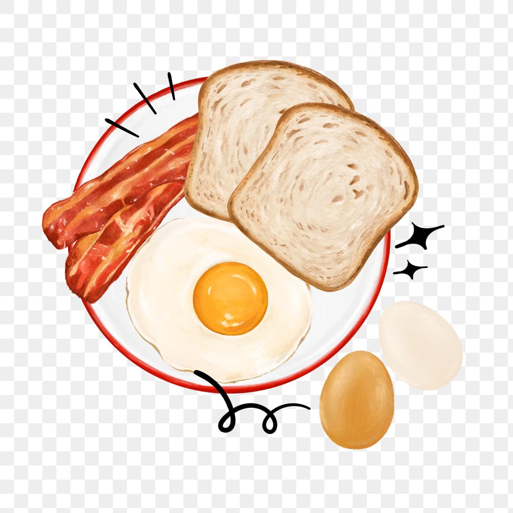 Breakfast dish png sticker, transparent background