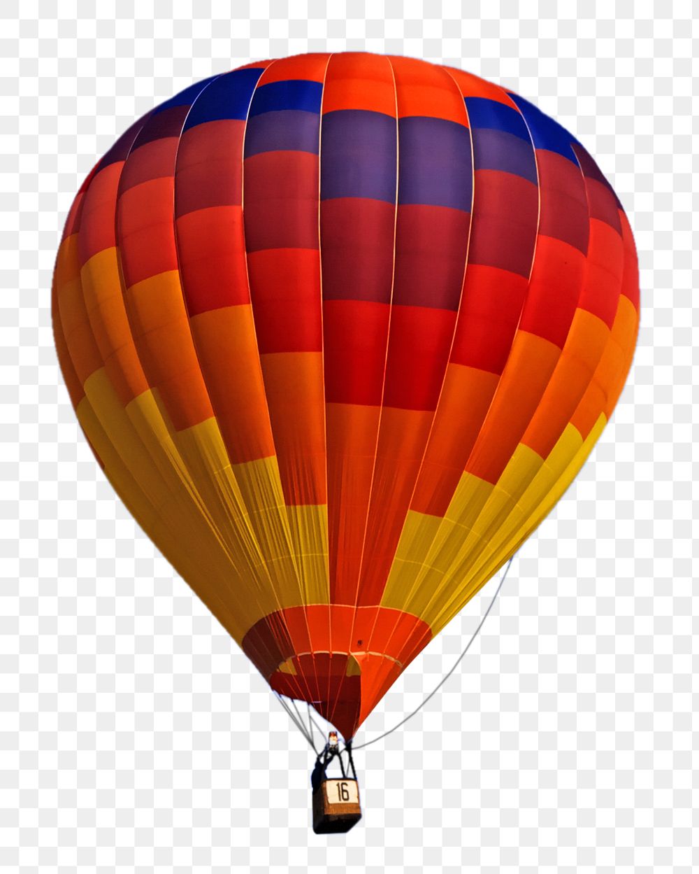 PNG colorful hot air balloon, collage element, transparent background