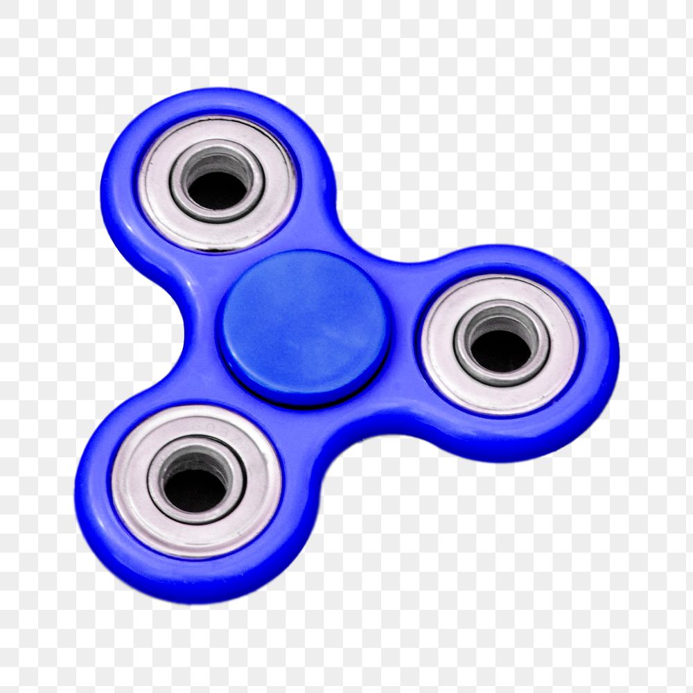 Png blue fidget spinner, isolated object, transparent background