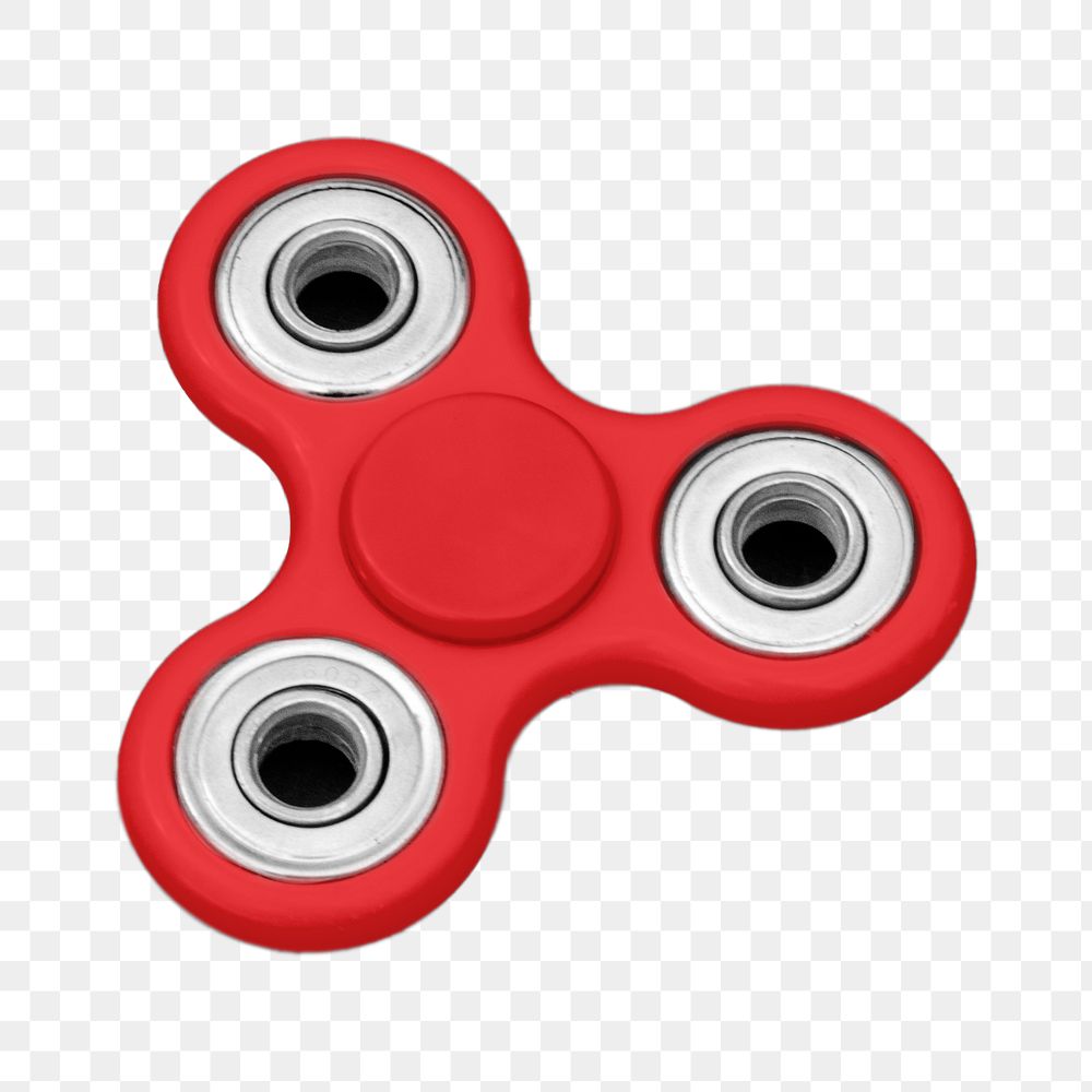 Png red fidget spinner, isolated object, transparent background