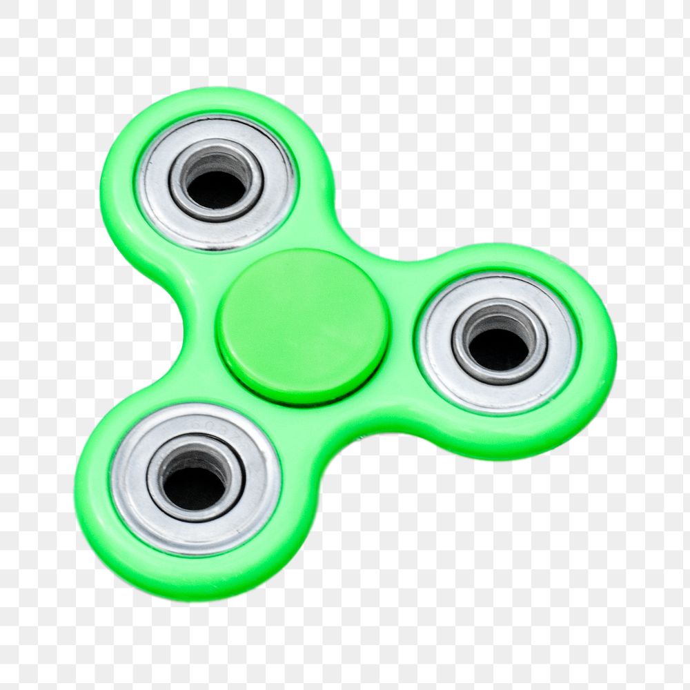 Png green fidget spinner, isolated object, transparent background