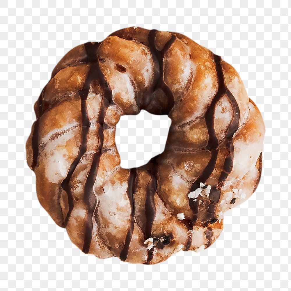 Donut glazed png, food element, transparent background