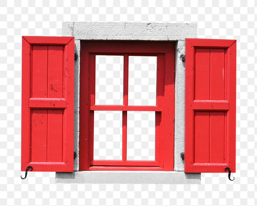 Red window png, isolated object, transparent background