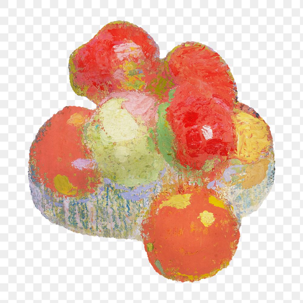 Vintage red apples png, still life by Helene Schjerfbeck, transparent background. Remixed by rawpixel.
