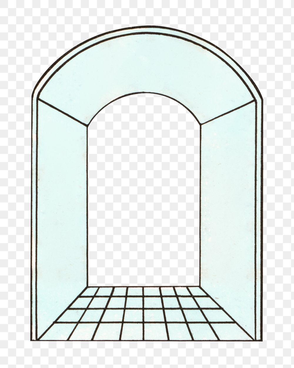 Arch hallway png, interior illustration, transparent background. Remixed by rawpixel.