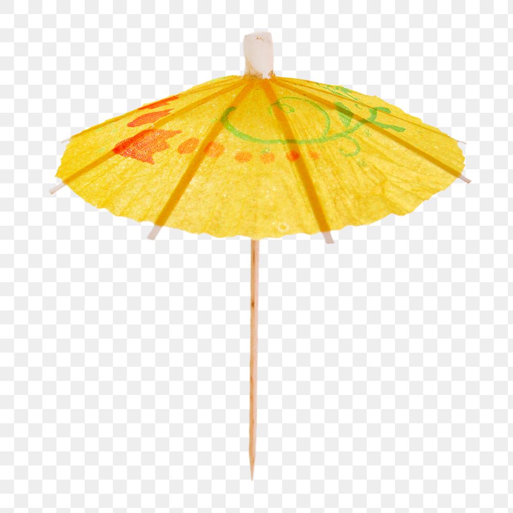 Png cocktail umbrella, isolated collage element, transparent background