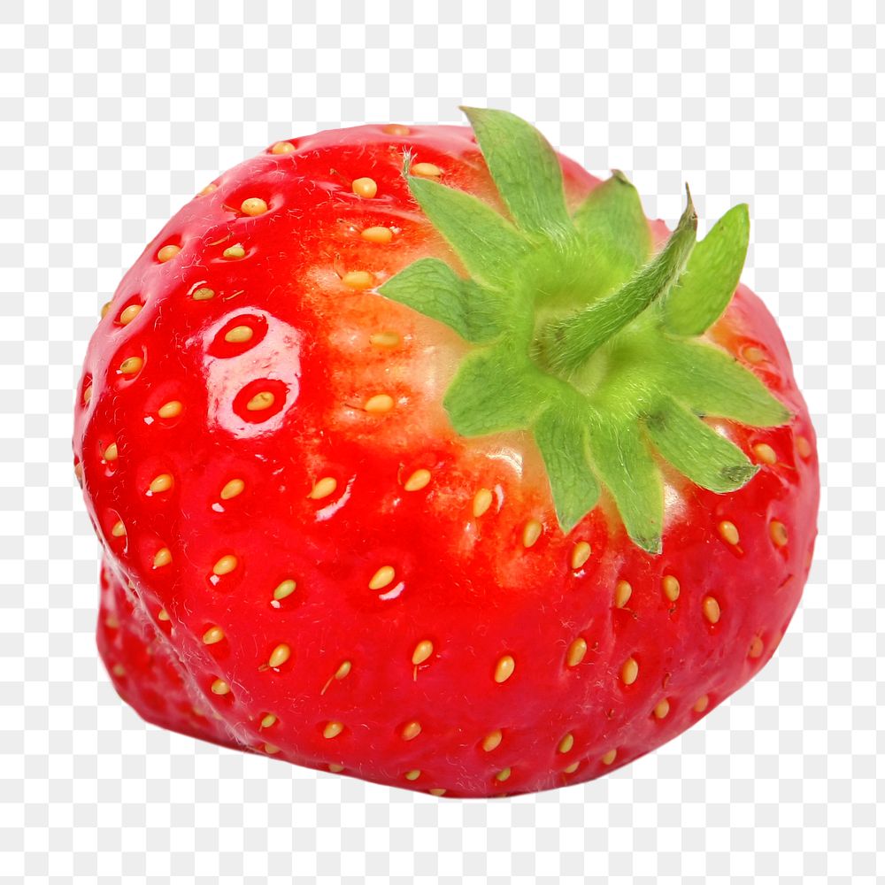 Red strawberry png, transparent background