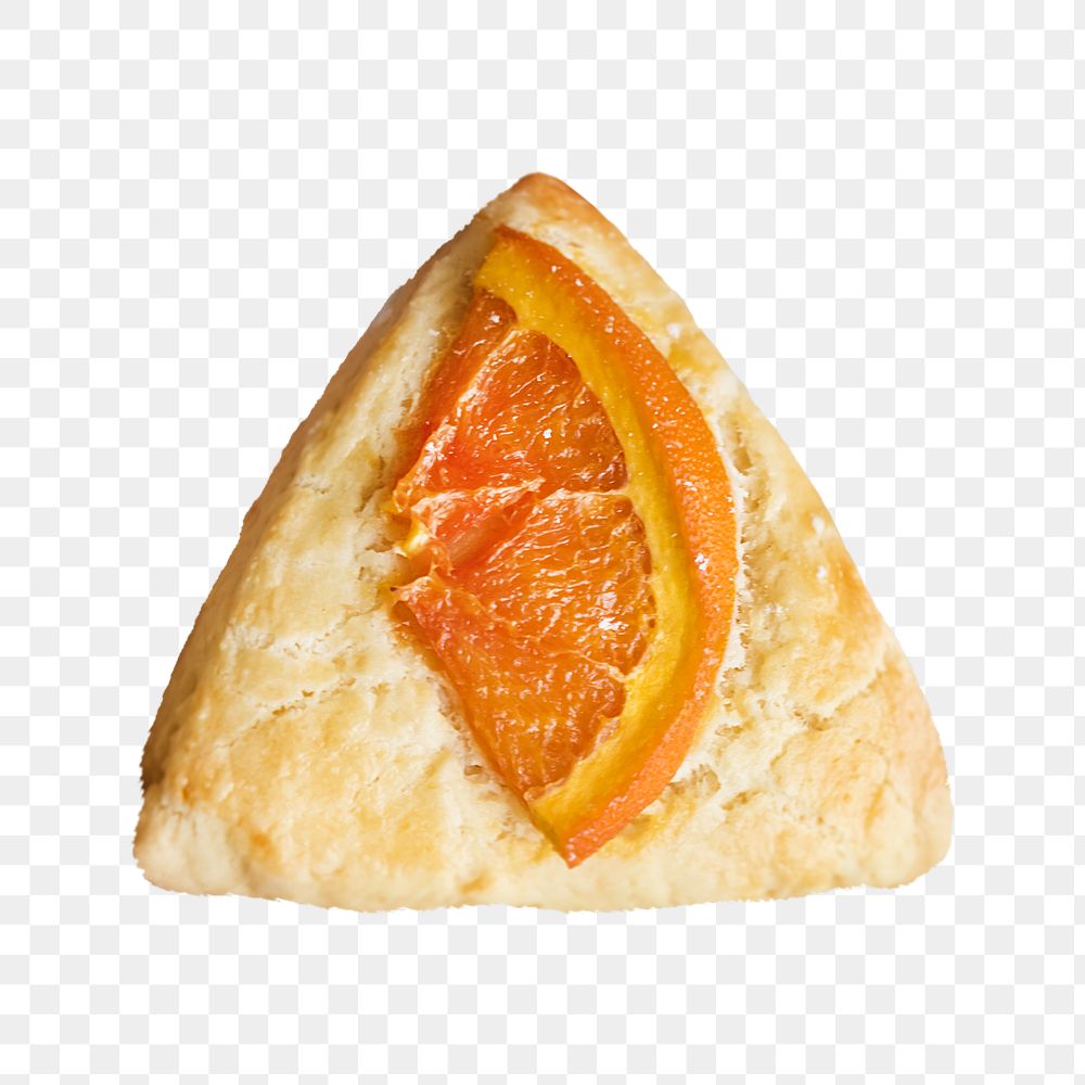 Orange scone png, food element, transparent background