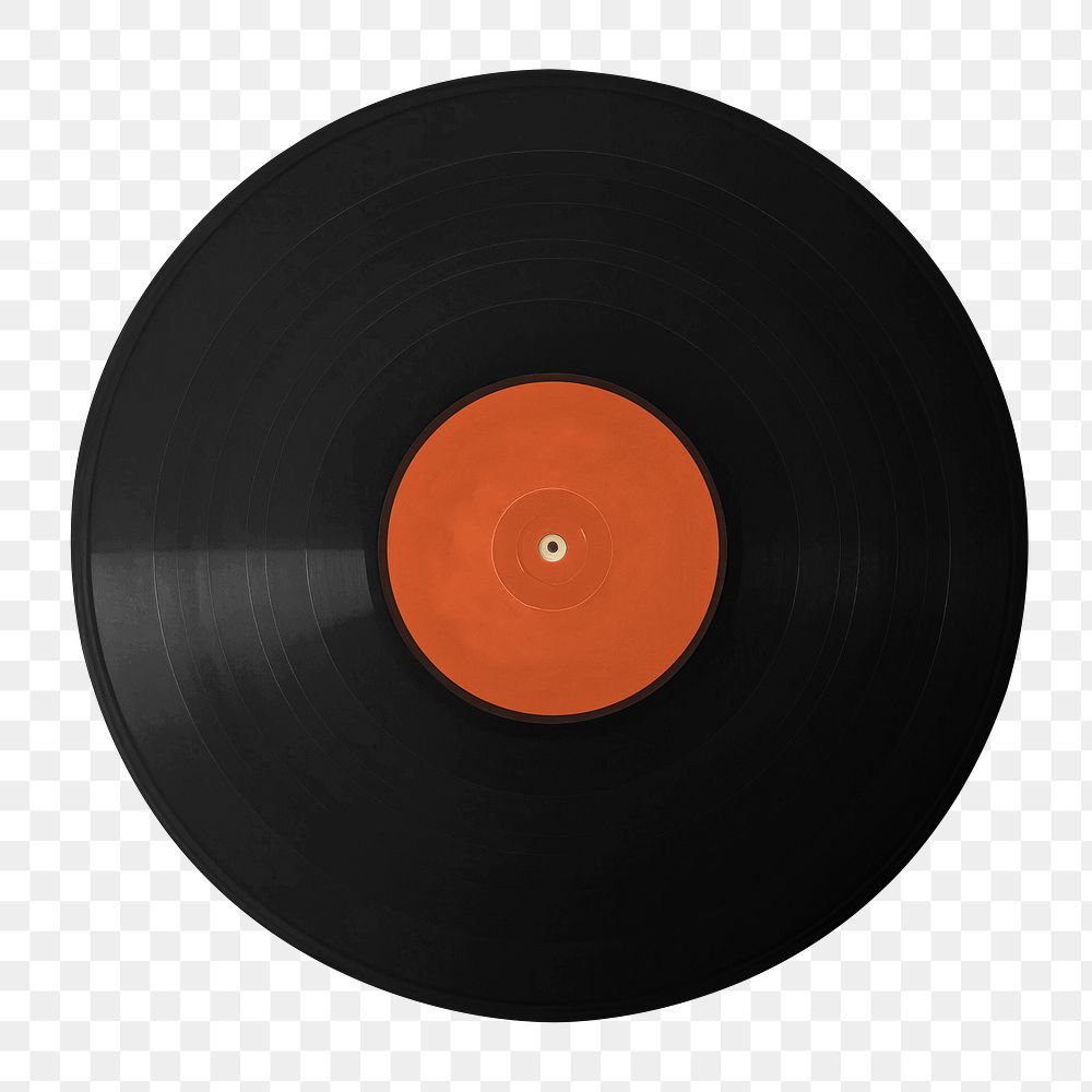 Vinyl record png, design element, transparent background