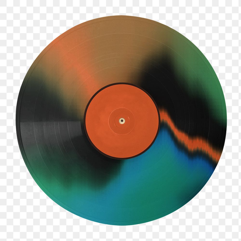 Vinyl record png, design element, transparent background