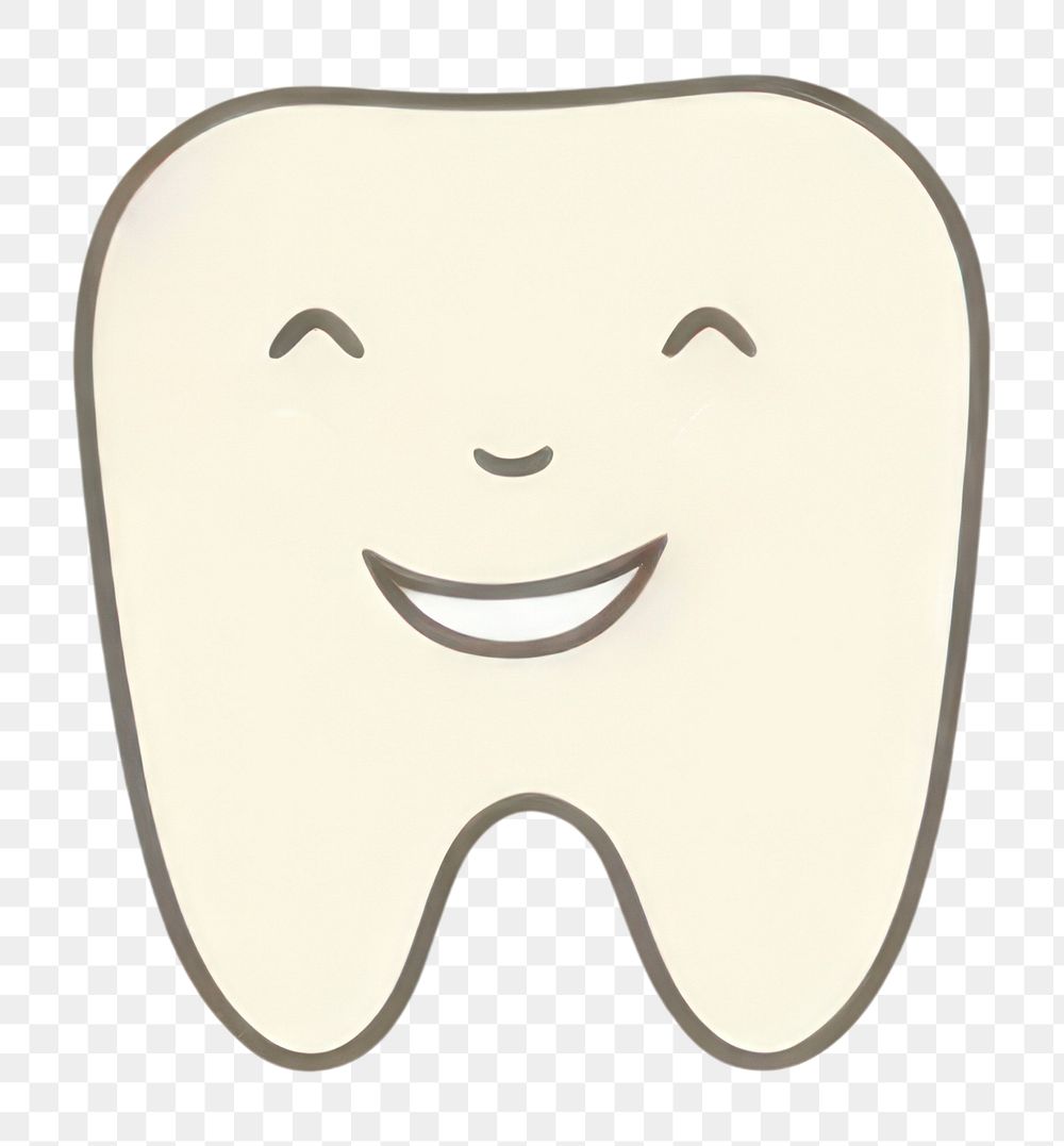 PNG  Tooth illustrated smiling cartoon. AI generated Image by rawpixel.