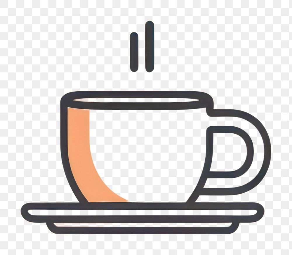 PNG Hot coffee saucer drink logo. AI generated Image by rawpixel.