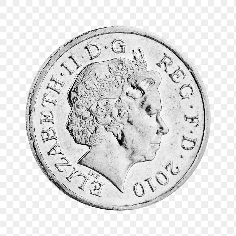 UK ten pence png sticker, silver coin money image on transparent background. Location unknown, 4 MAY 2017.