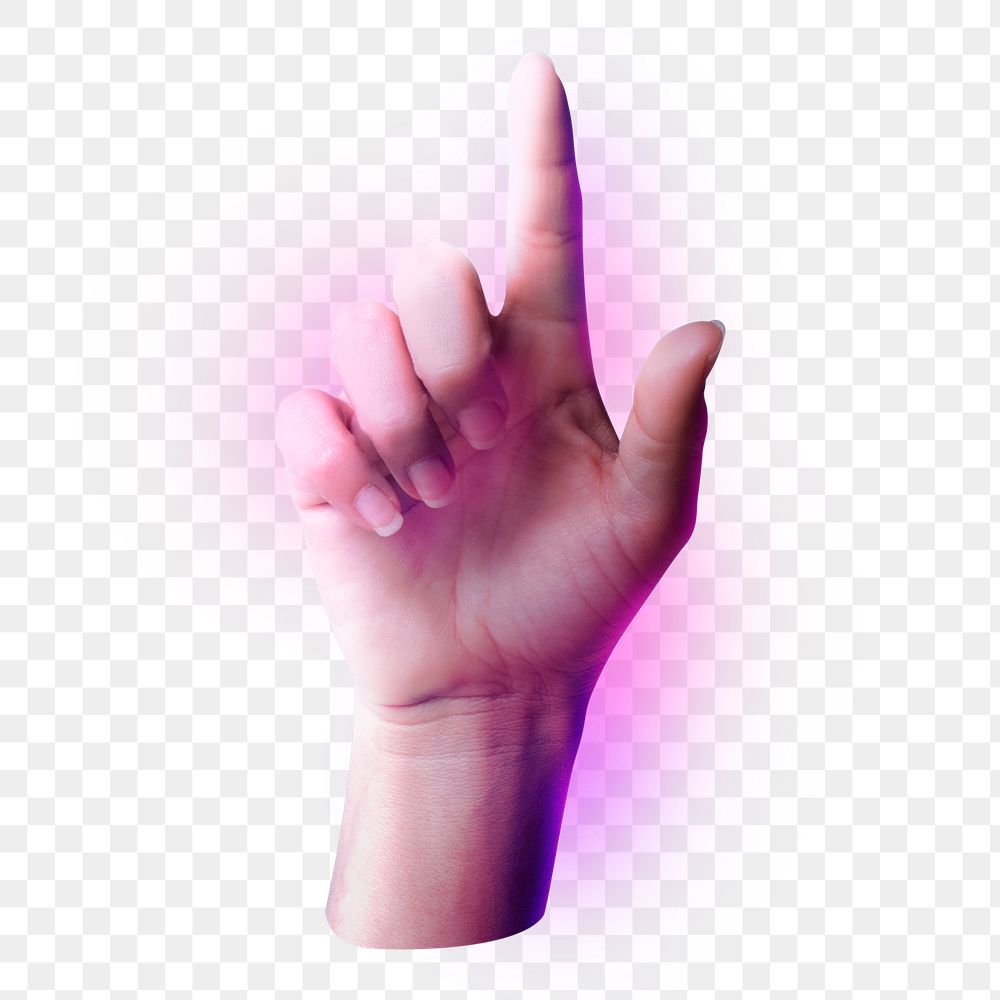 Index finger png sticker, pointing, transparent background