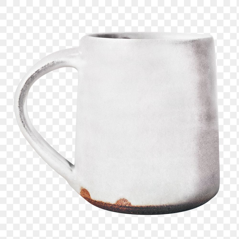 White ceramic mug png sticker, utensil image on transparent background