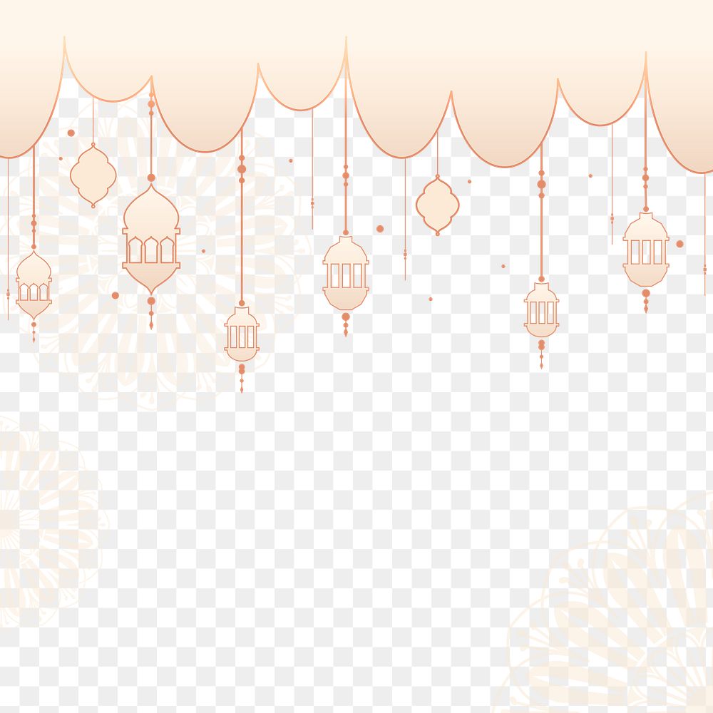 Png lantern background Ramadan and Eid Mubarak concept illustration 