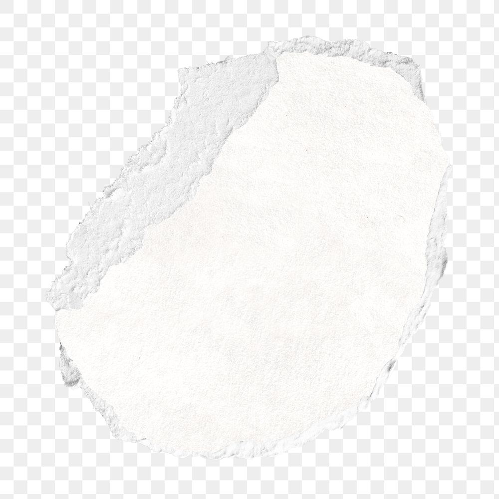 Oval torn paper png cut out square collage element on transparent background