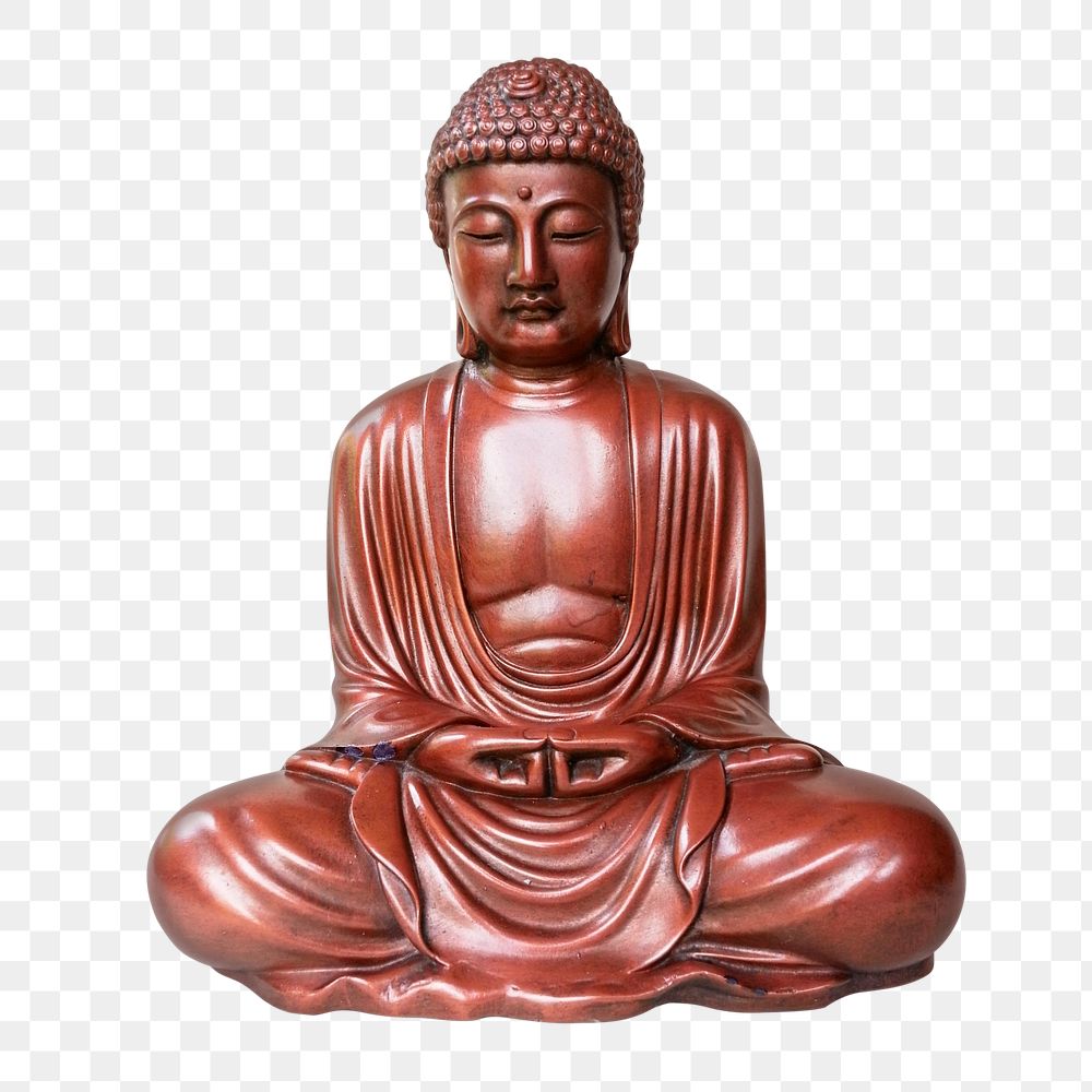 Buddha statue png sticker, Buddhism religion sculpture image on transparent background