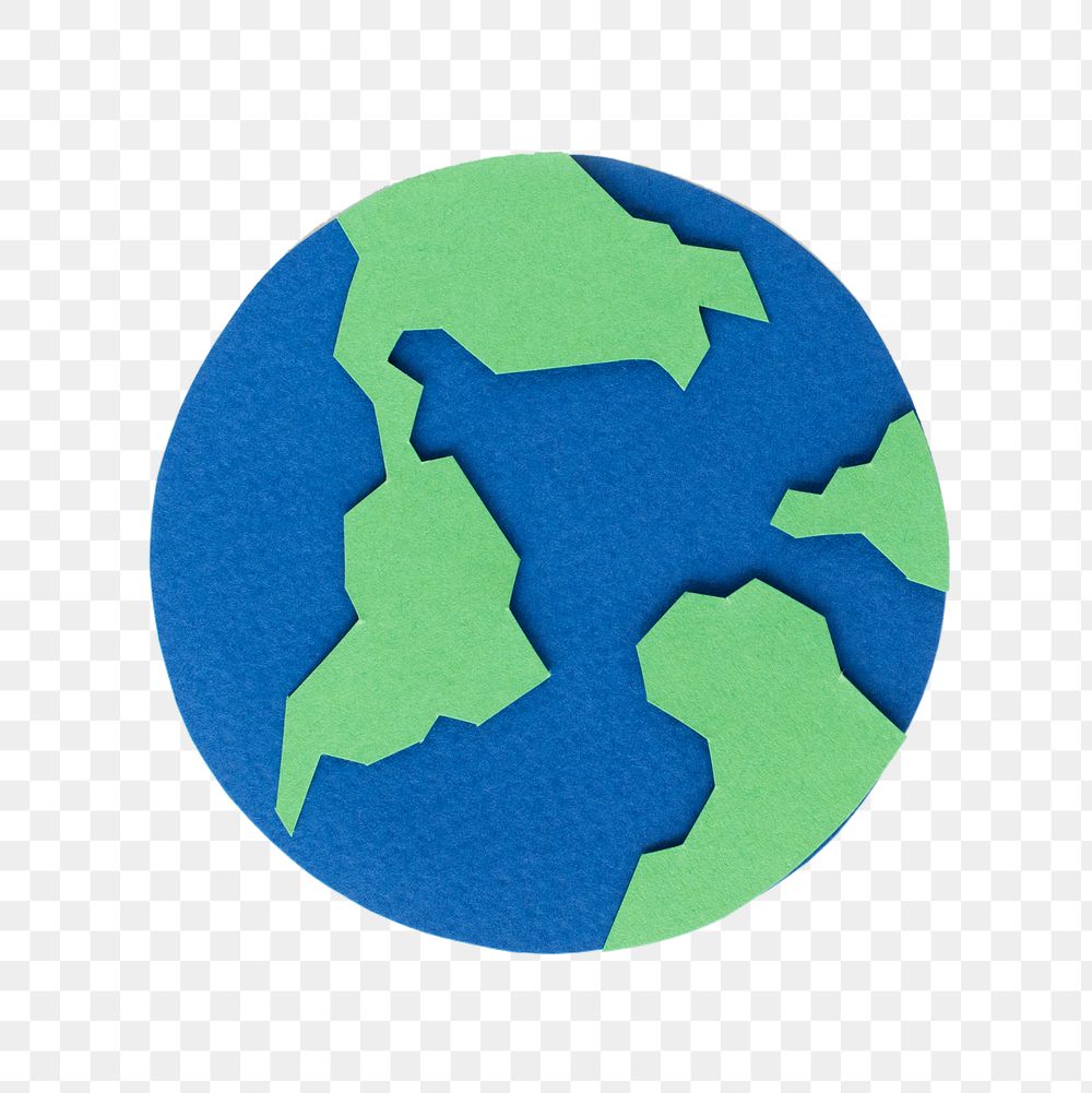 Paper globe png sticker, transparent background