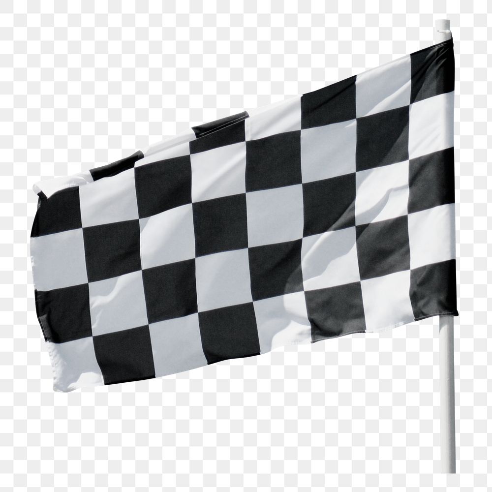 Car racing png flag sticker, transparent background