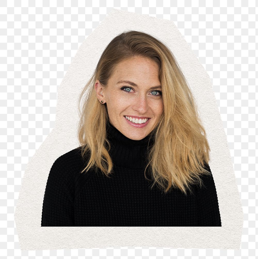 PNG attractive blonde woman sticker, transparent background