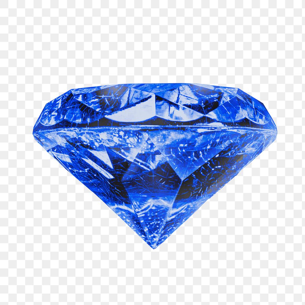 Blue diamond png sticker, luxury jewel, transparent background