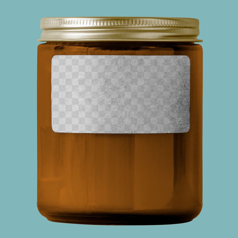 Candle jar png mockup, transparent design