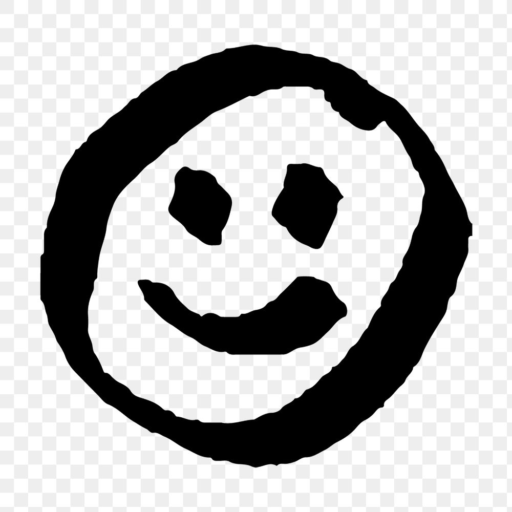 Smiling emoji png doodle sticker, transparent background