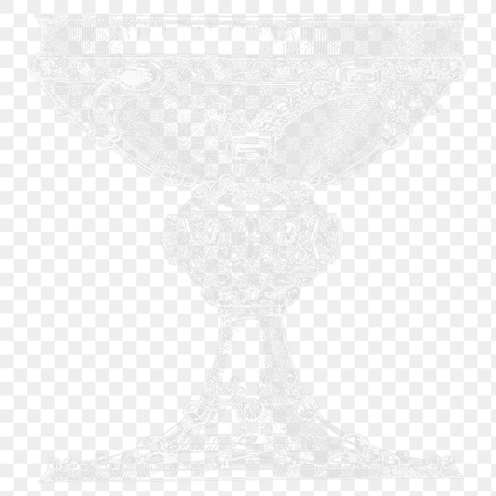 Victorian goblet png sticker, white illustration, transparent background