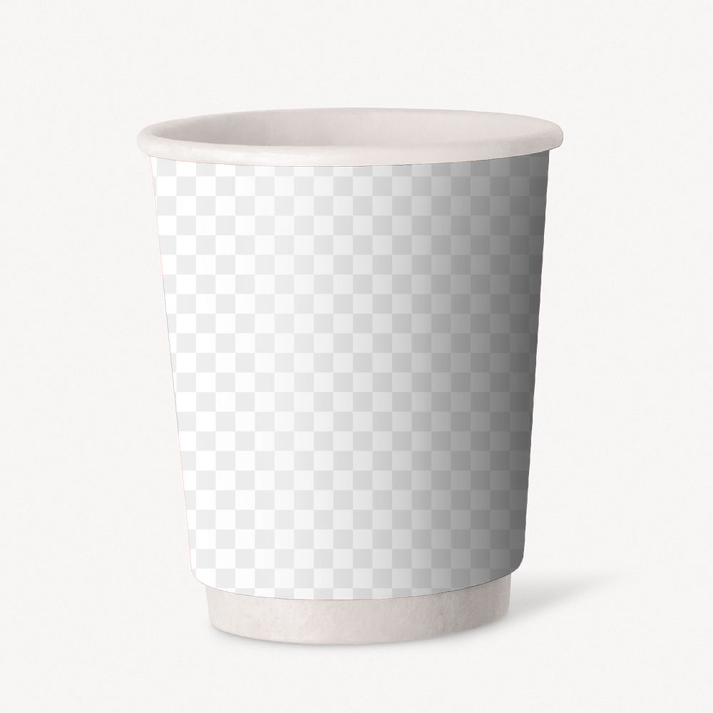 Paper cup png transparent mockup