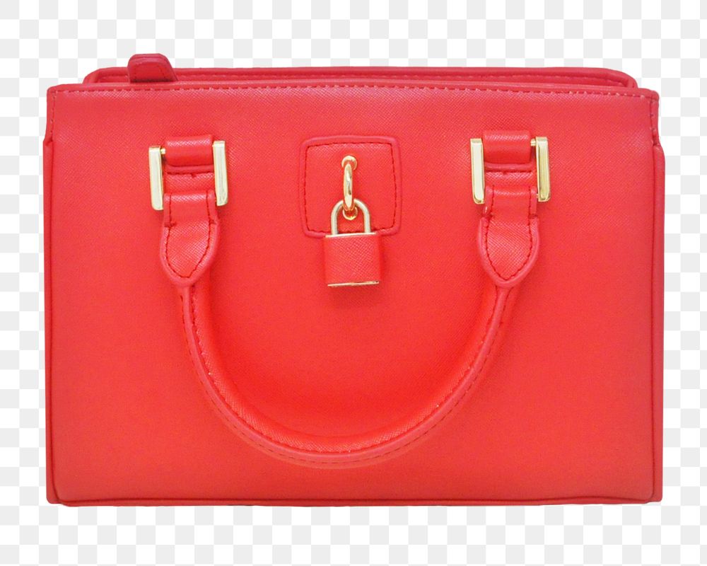 Red women's bag png sticker, transparent background